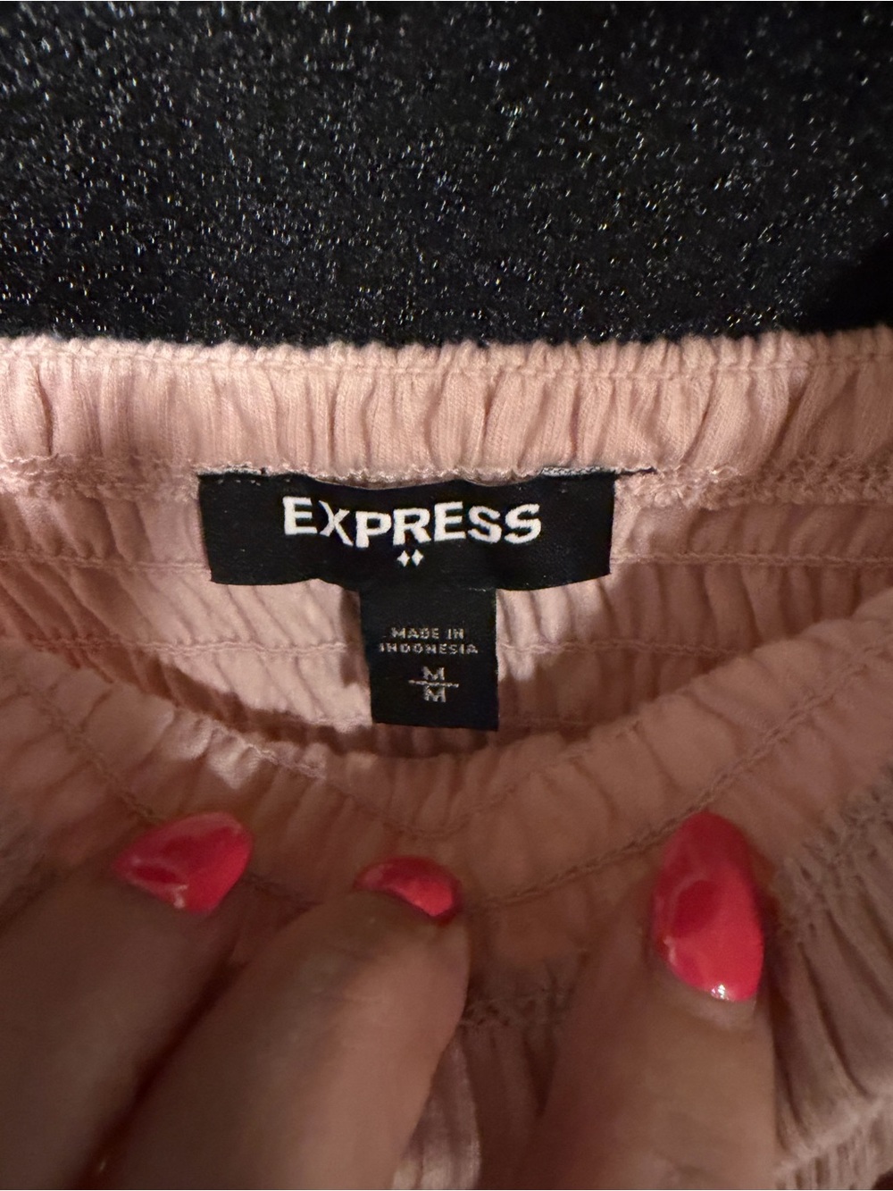 Express Blush Pink Smocked Peplum Tank Top NWOT Medium - Picture 3 of 4